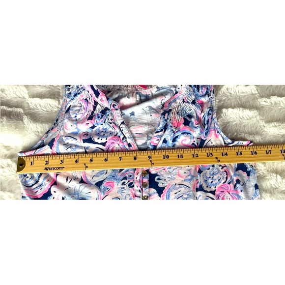 Lilly Pulitzer Essie Seashell Sleeveless Top Size XXS Blue/Pink Beachy Buttons - Picture 9 of 11